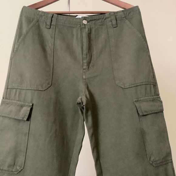 Zara New without Tags Cargo Pants / Size 12/ Dark Khaki - Picture 2 of 7